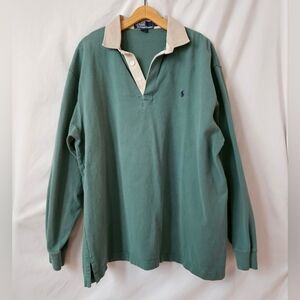 Polo by Ralph Lauren Beige and Green Jacket Vtg Y2K Polo Ralph Lauren Rugby Polo